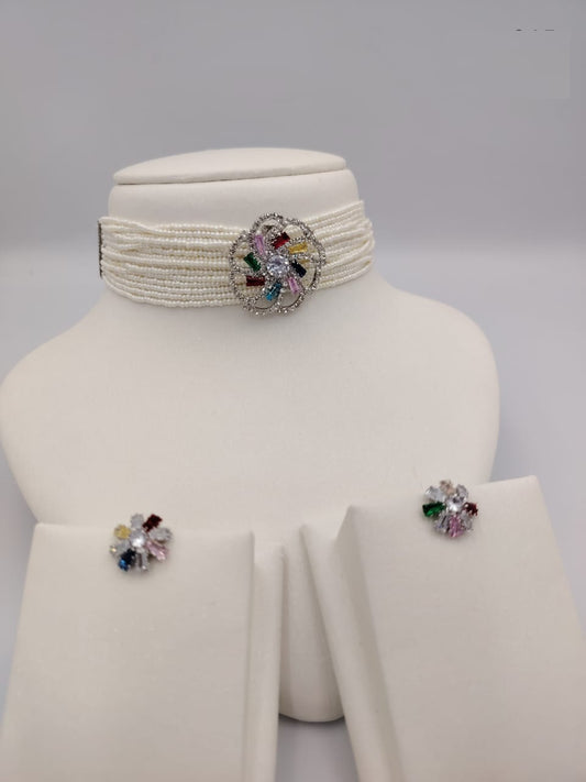 Pearl Choker Necklace Sets