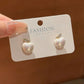 Silver Nail Decoration Inlaid Rhinestone Pearl Creative Earrings